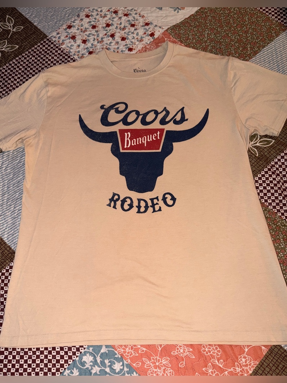 Coors Banquet Rodeo Graphic T-Shirt Men’s Large Western Bull Skull Tee